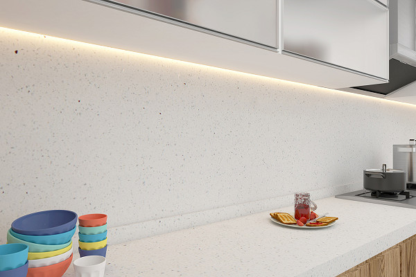 Kitchen with White Shimmer