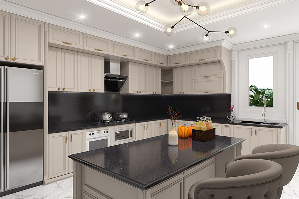 Kitchen with Black Shimmer